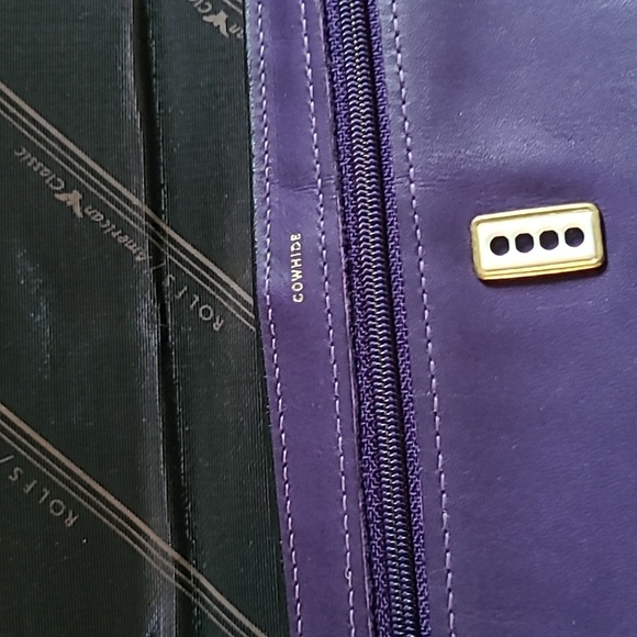 Rolfs American Classic Vintage Purple Cowhide Leather Checkbook Wallet - Picture 5 of 13